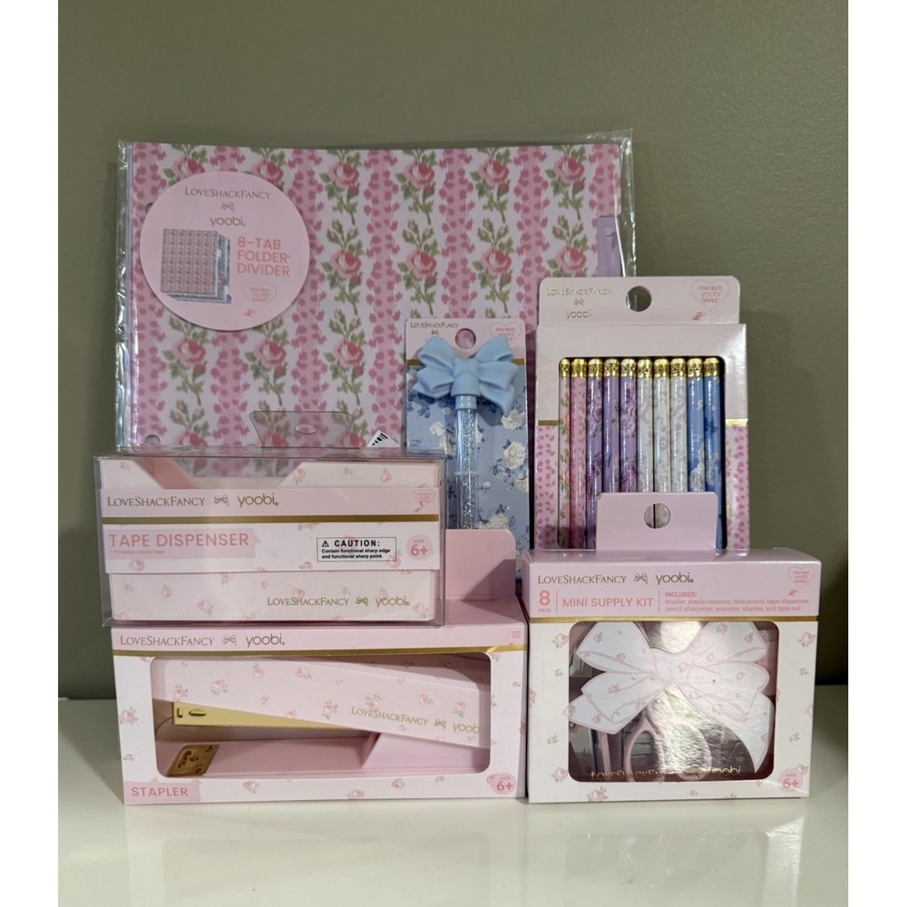 Love Shack Fancy x yoobi Bundle Stapler/Pen/Tape Dispenser/Pencils/Tab Div/Kit